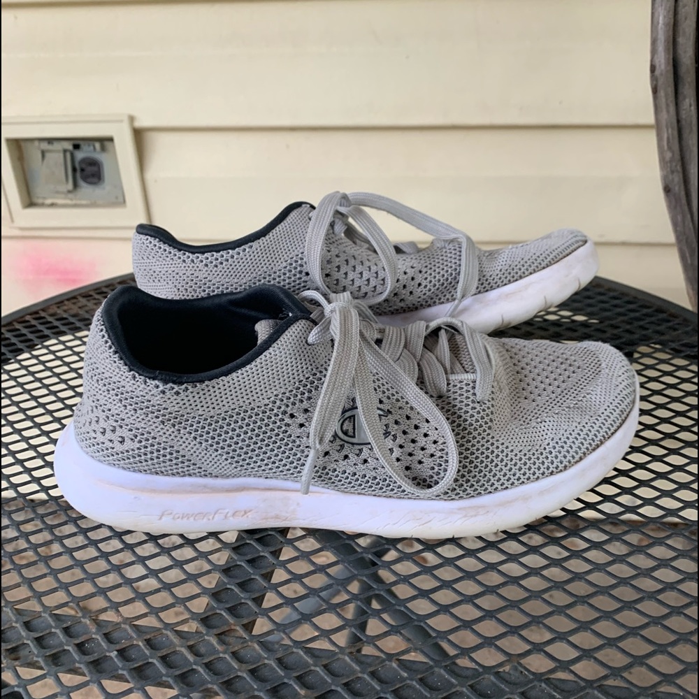 gray champions athletic sneakers sz 6
